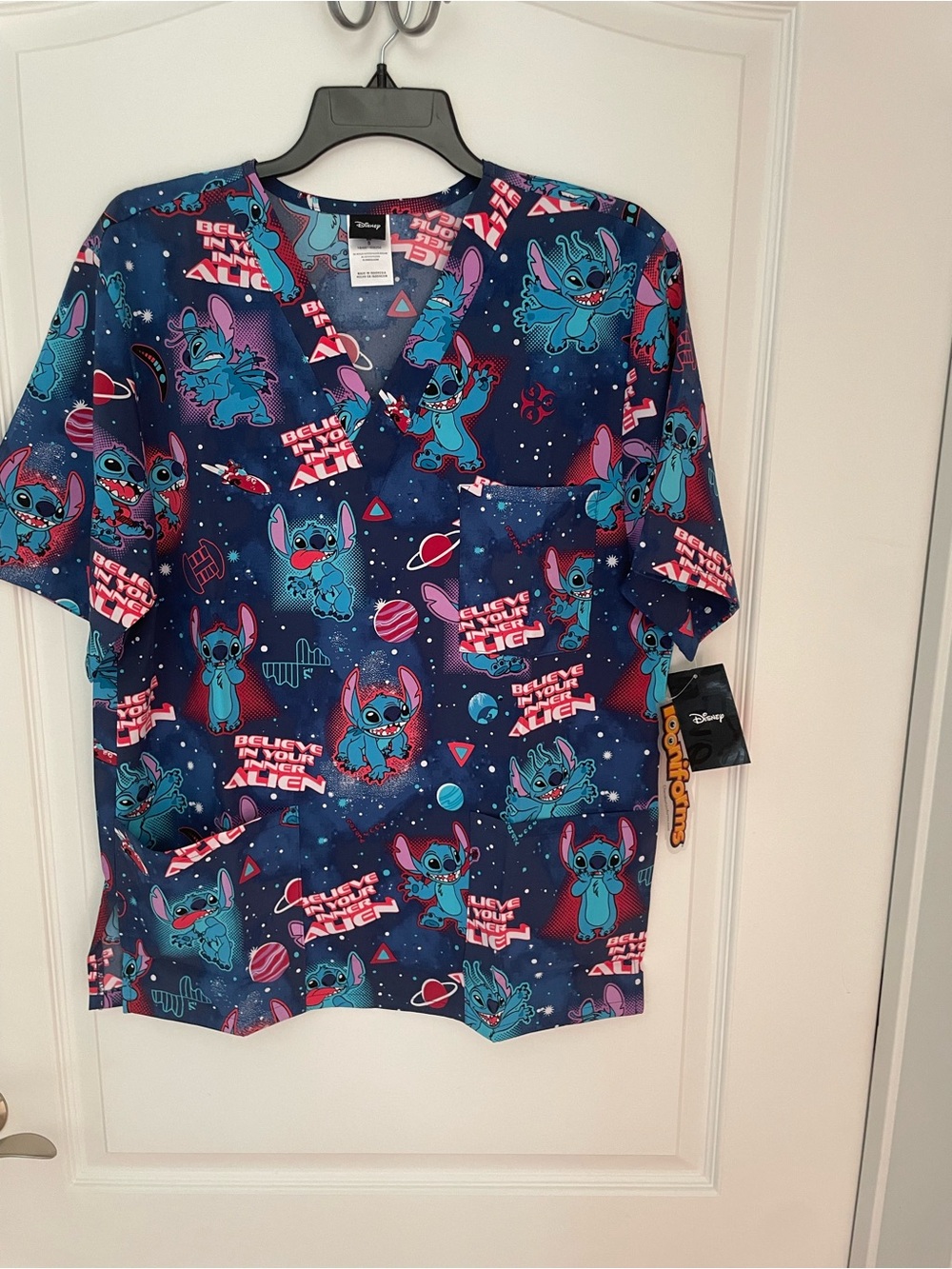 Lilo & Stitch Cherokee Scrubs S Tooniforms Unisex V Neck Top size Small NWT